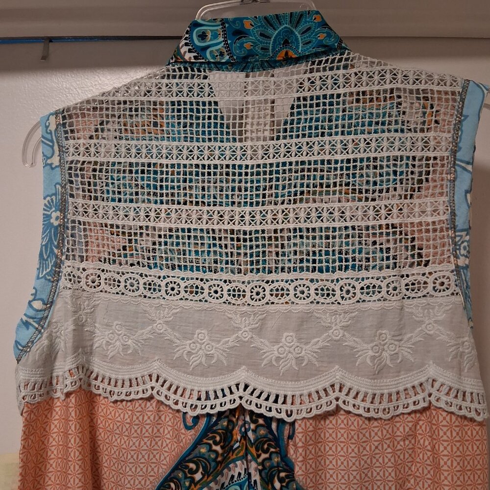 Aratta Sleeveless Maxi Duster Dress Lace on back NWT sz S - Picture 8 of 10